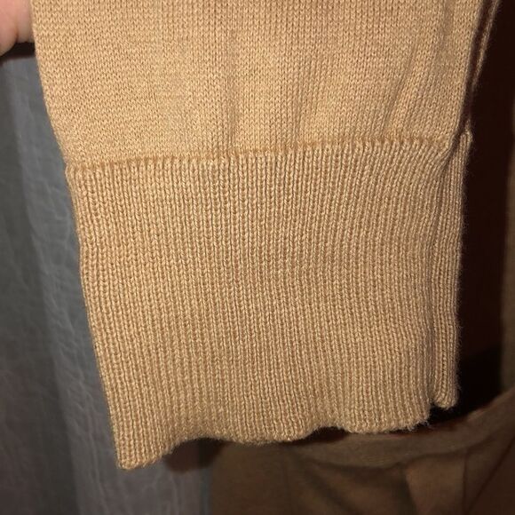 LRL M Tan Brown Five Button Front 💯Cotton Fine Knit Cardigan Sweater - Picture 6 of 16